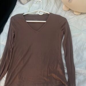 a new day Brown Fitted Long Sleeve Tee